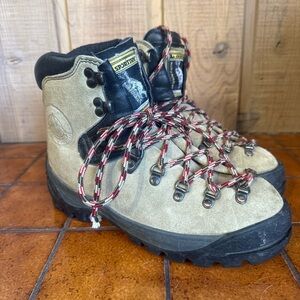 La Sportiva Tan Hiking Boots with Red and Black Laces